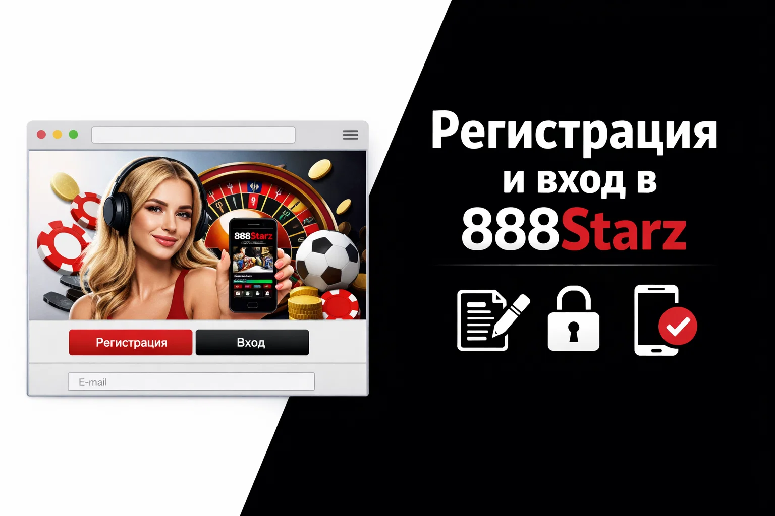 888Starz регистрация - форма создания аккаунта